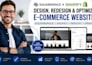 design redesign optimize squarespace shopify printify ecommerce website